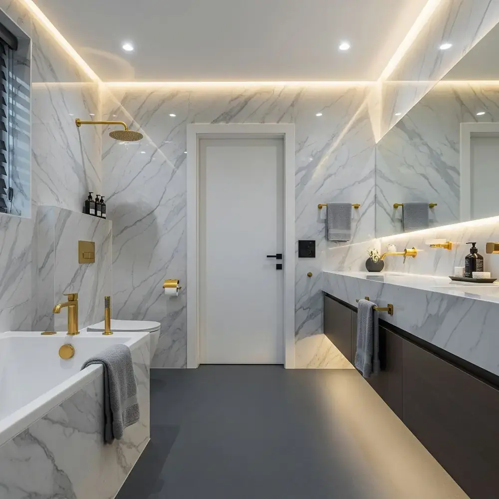 Salle De Bain Moderne Epoxy Marbre